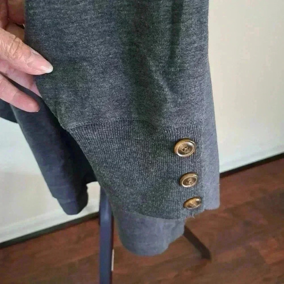 SWEATSHIRT PROJECT GRAY BUTTONED SLEEVES SIZE 1X - Picture 11 of 13